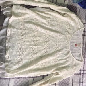 Cream lace long sleeve shirt.